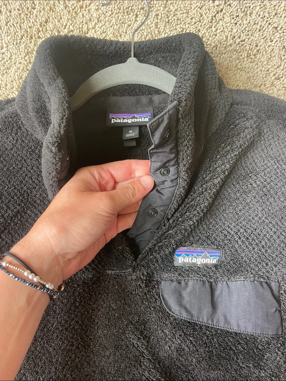 Patagonia Black Sherpa Snap Pullover